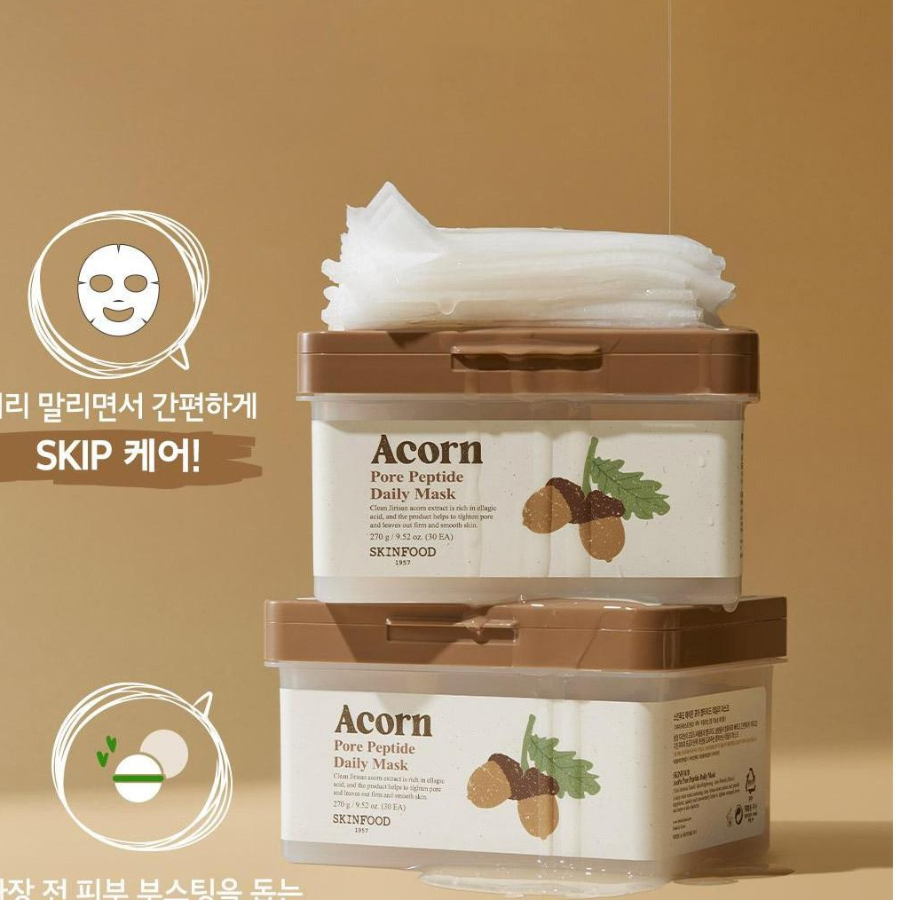 Ежедневная пептидная маска Skinfood Acorn Pore Peptide, 270г, 30еа, 1шт