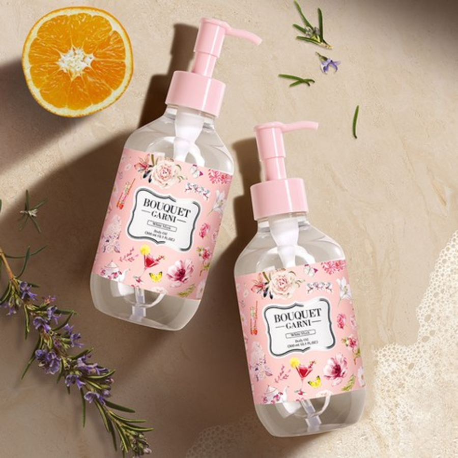 Увлажняющее масло для тела Bouquet Garni с ароматом белого мускуса, 300 мл (скидка -33%)
