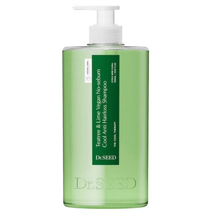Прохладный шампунь против выпадения волос Dr. Seed Tea Tree & Lime Vegan Oily Care, 1 л, 1 шт. (скидка-10%)