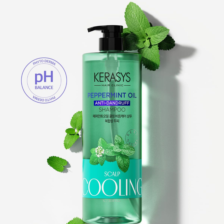 Kerasys Peppermint Oil Охлаждающий шампунь против перхоти для кожи головы (скидка-56%)
