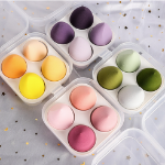 Спонж для макияжа Titan Beauty Water drop Egg Puff, 4 шт. + набор футляров, желтая, 1 комплект (скидка -8%)