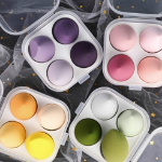 Спонж для макияжа Titan Beauty Water drop Egg Puff, 4 шт. + набор футляров, Зеленая, 1 комплект (скидка -12%)