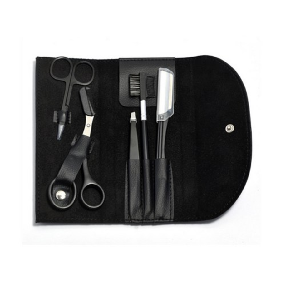 Jjuniz Eyebrow Razor & Scissors Set – профессиональный набор для ухода за бровями, чёрный