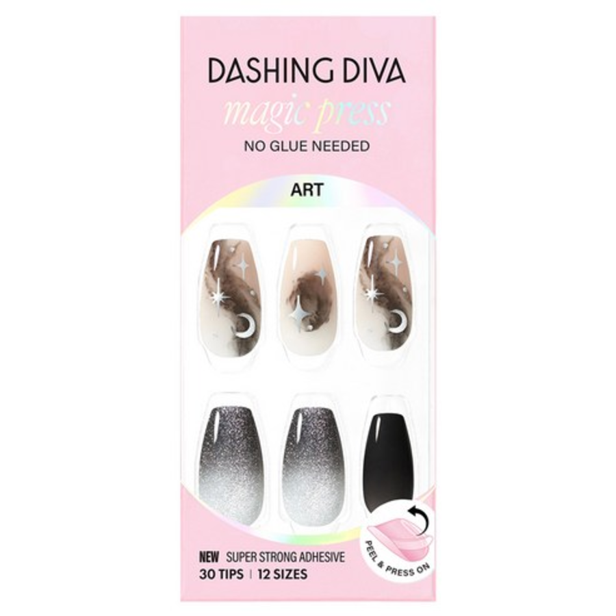 Набор типсов для ногтей Desing Diva Magic Press, Dreamy Black, 1 набор (скидка-10%)
