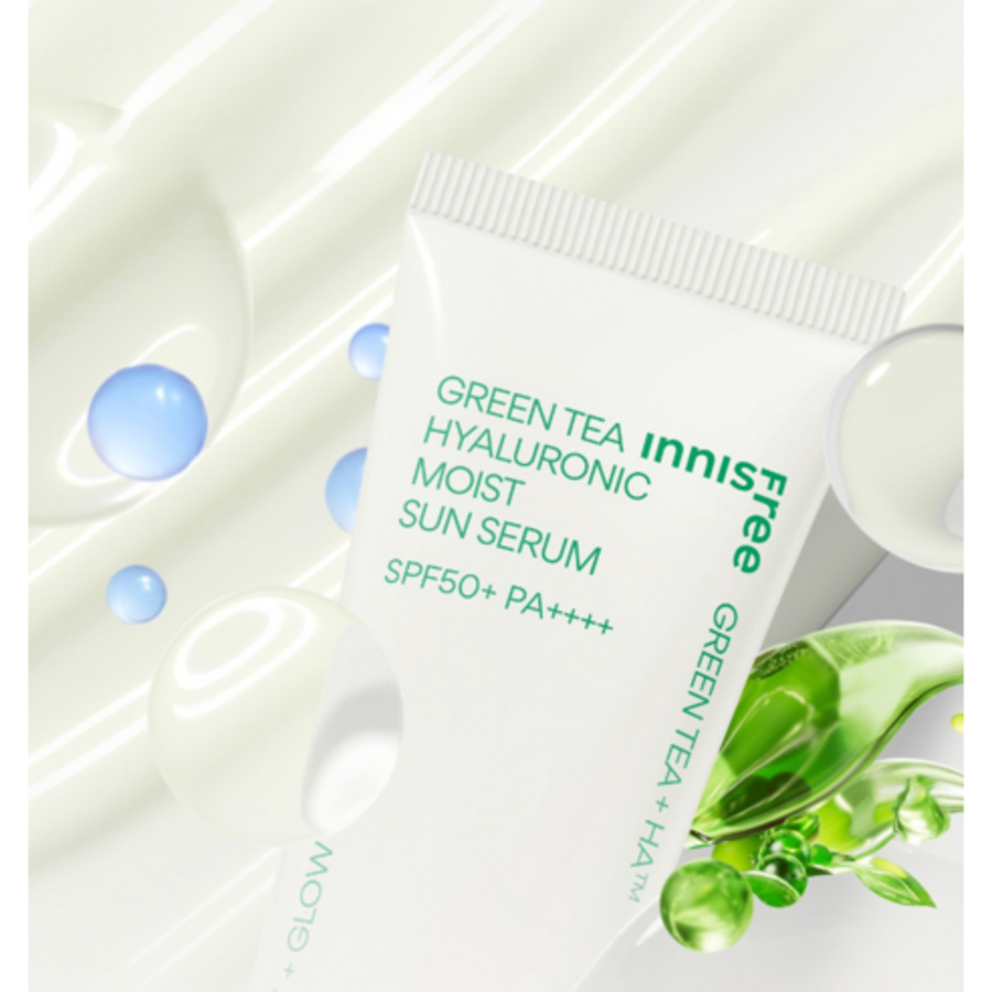 Увлажняющая сыворотка с гиалуроновой кислотой Innisfree Green Tea, SPF50+ PA++++, 50 мл (скидка-48%)