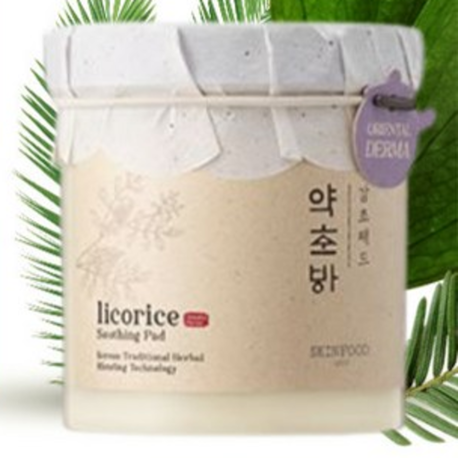 Herbal Medicine Licorice Soothing Pad от Skinfood – успокаивающие подушечки с экстрактом солодки, 60 шт. (250 г)том солодки 250 г, 60 шт., 1 шт.