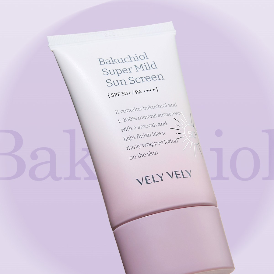 Vely Vely Bakuchiol Super Mild Sunscreen SPF50+ PA++++, 50 мл, 1 шт.