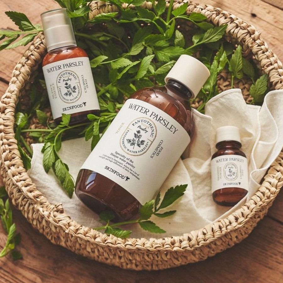 SKINFOOD Pantothenic Water Parsley Smashing Powder – успокаивающая пудра с пантотеновой кислотой и экстрактом петрушки, 15 мл, 1 шт.