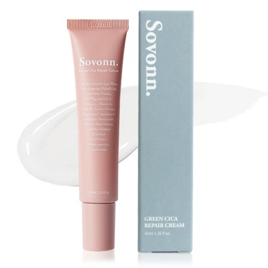 Sovonn Green Cica Derma Repair Cream – успокаивающий крем с экстрактом сика, 40 мл