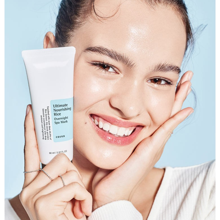 COSRX Ultimate Nourishing Rice Overnight Spa Mask – это питательная ночная маска для лица объемом 60 мл