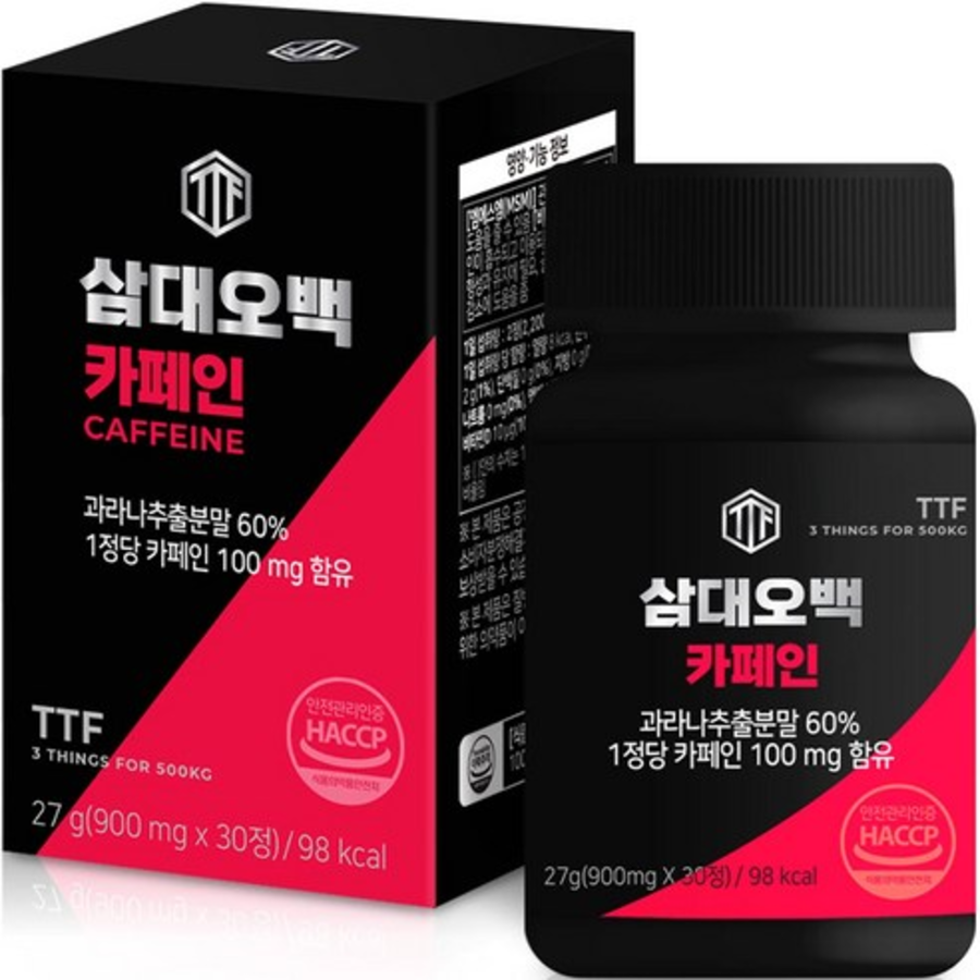 Samdaeohbaek Caffeine – добавка с кофеином для энергии, 30 таблеток
