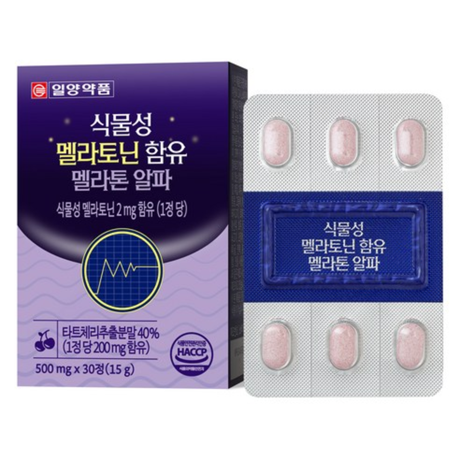 Ilyang Pharm Melaton Alpha – растительная добавка с мелатонином, 30 таблеток, 15 г