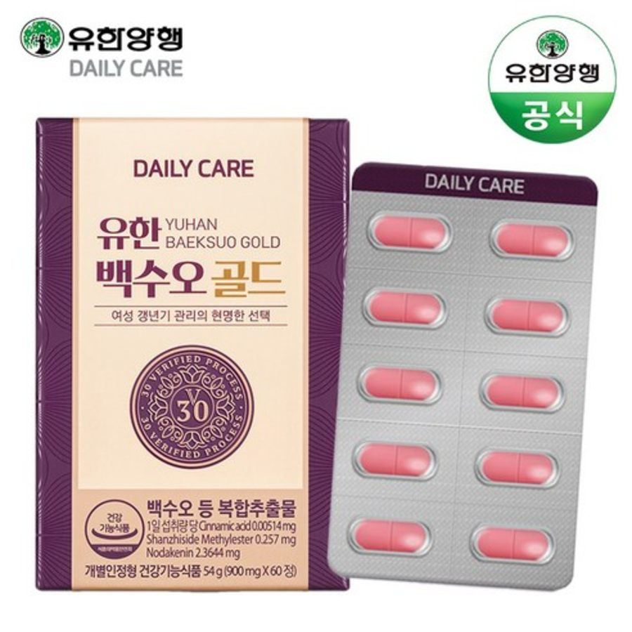 Yuhan BaekSooOh Gold Women’s Menopause – добавка для женщин в период менопаузы, 60 таблеток по 900 мг