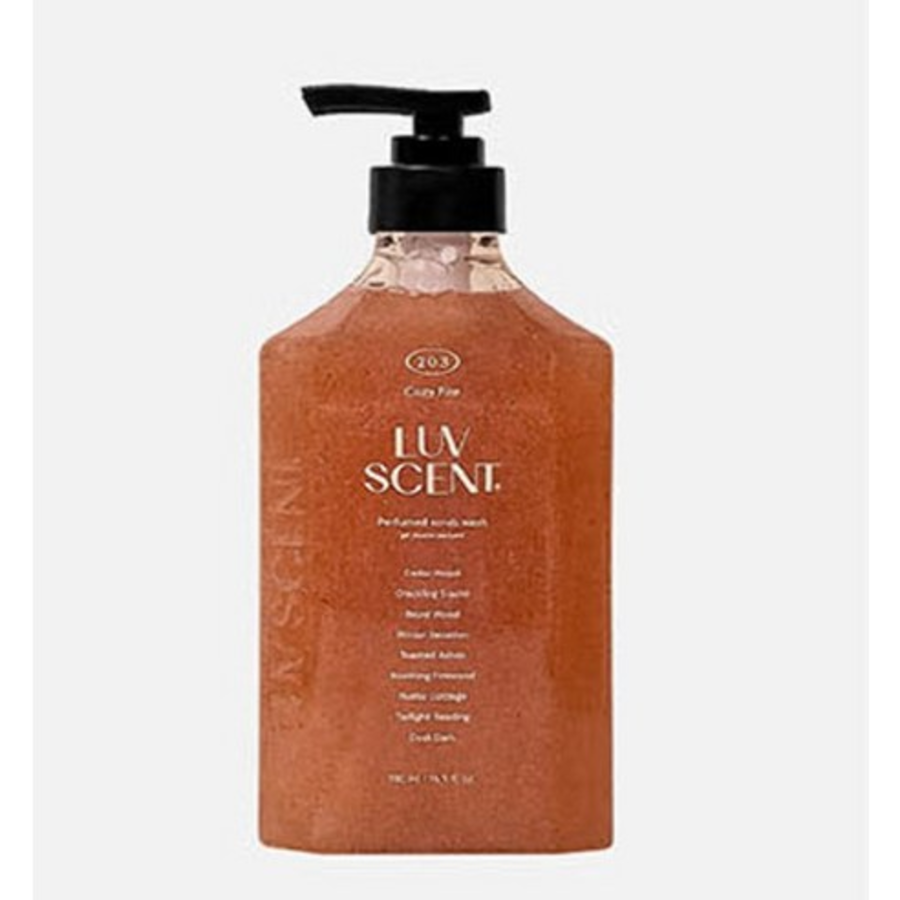 Luvscent Scrub Wash Cozy Fire Cedarwood Scent – скраб для тела с ароматом кедра и уютного огня, 500 мл