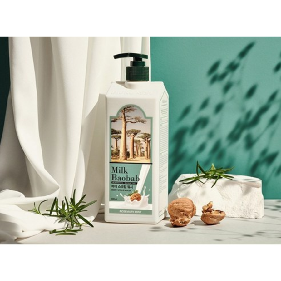 Milk Baobab Body Scrub Wash Rosemary Mint – скраб для тела с ароматом розмарина и мяты, 800 мл