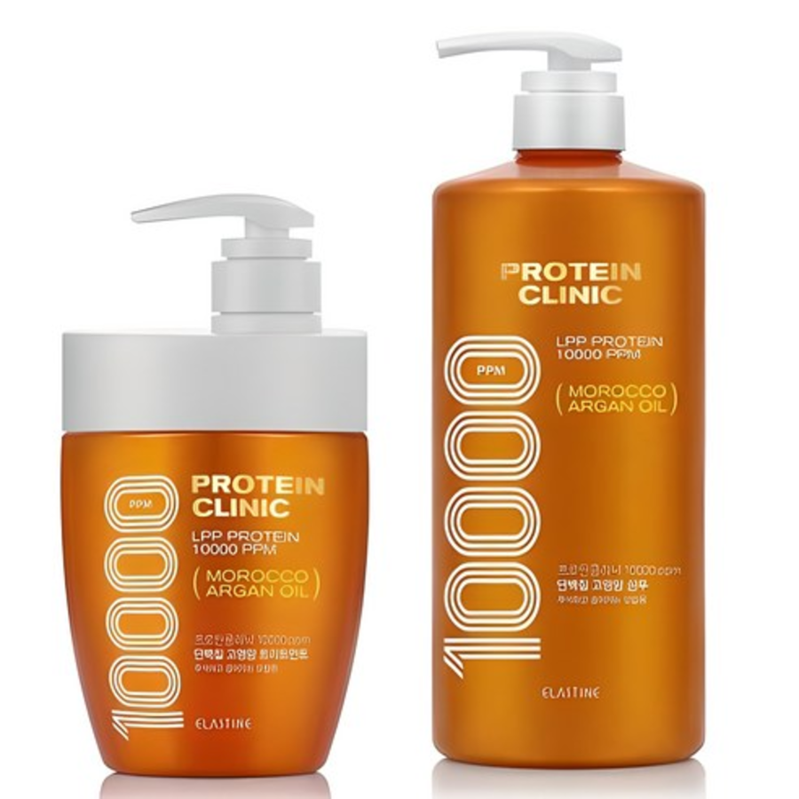 Elastine Protein Clinic 10000 Moroccan Argan Oil Shampoo & Treatment – шампунь и тритмент с аргановым маслом и протеинами, 1000 мл + 700 мл