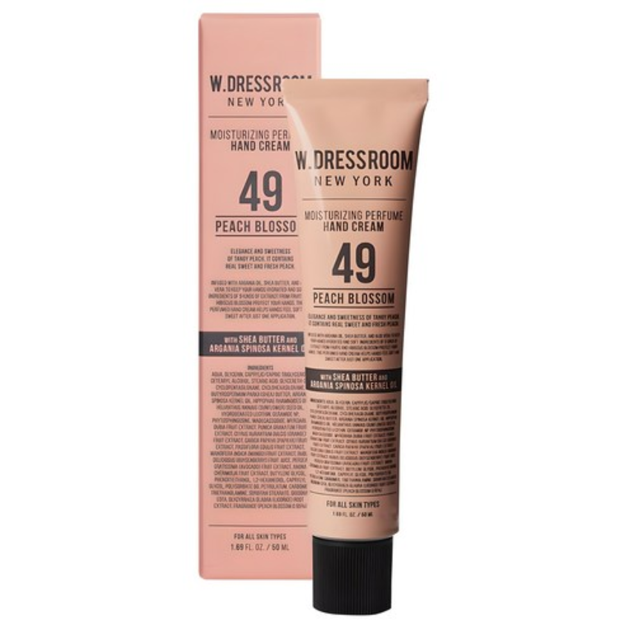 W.DRESSROOM Perfume Hand Cream 49 Peach Blossom – парфюмированный крем для рук с ароматом цветущего персика, 50 мл