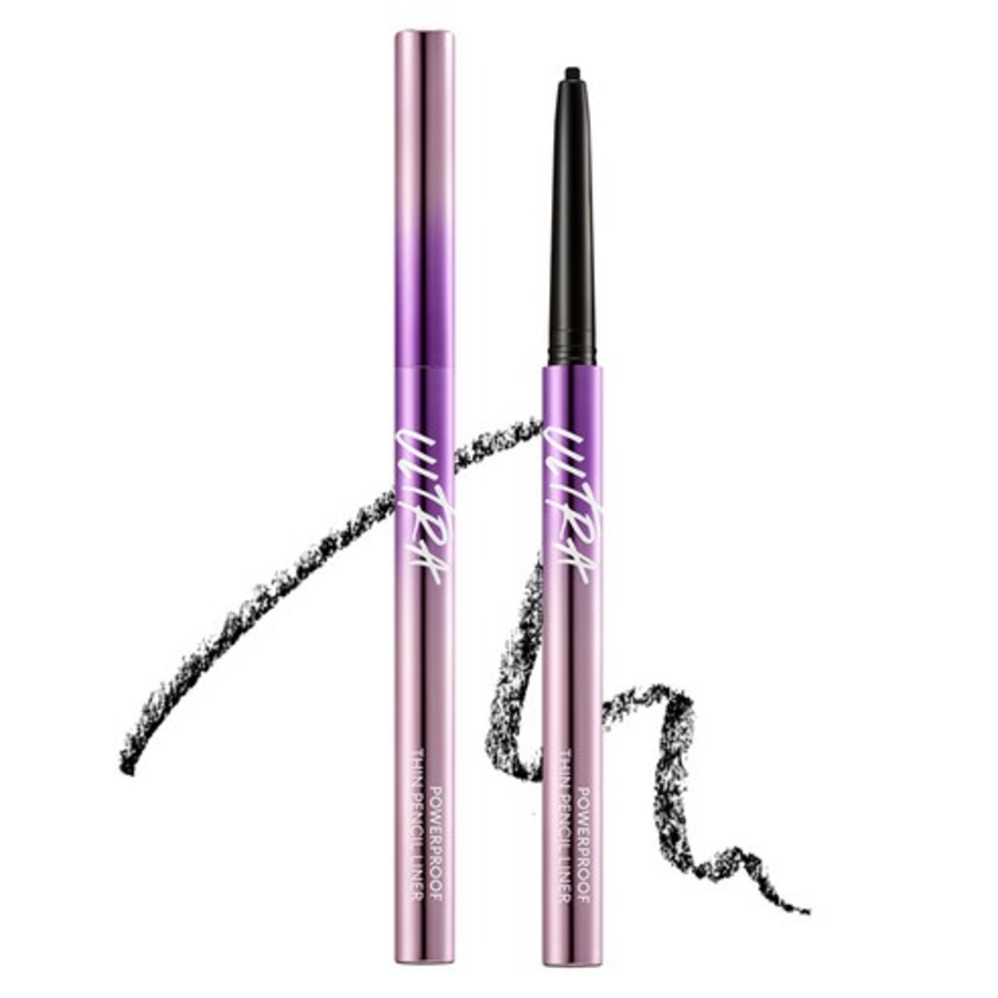 Missha Ultra Powerproof Thin Pencil Liner – ультратонкий стойкий карандаш для глаз, оттенок Dark Black, 0.12 г
