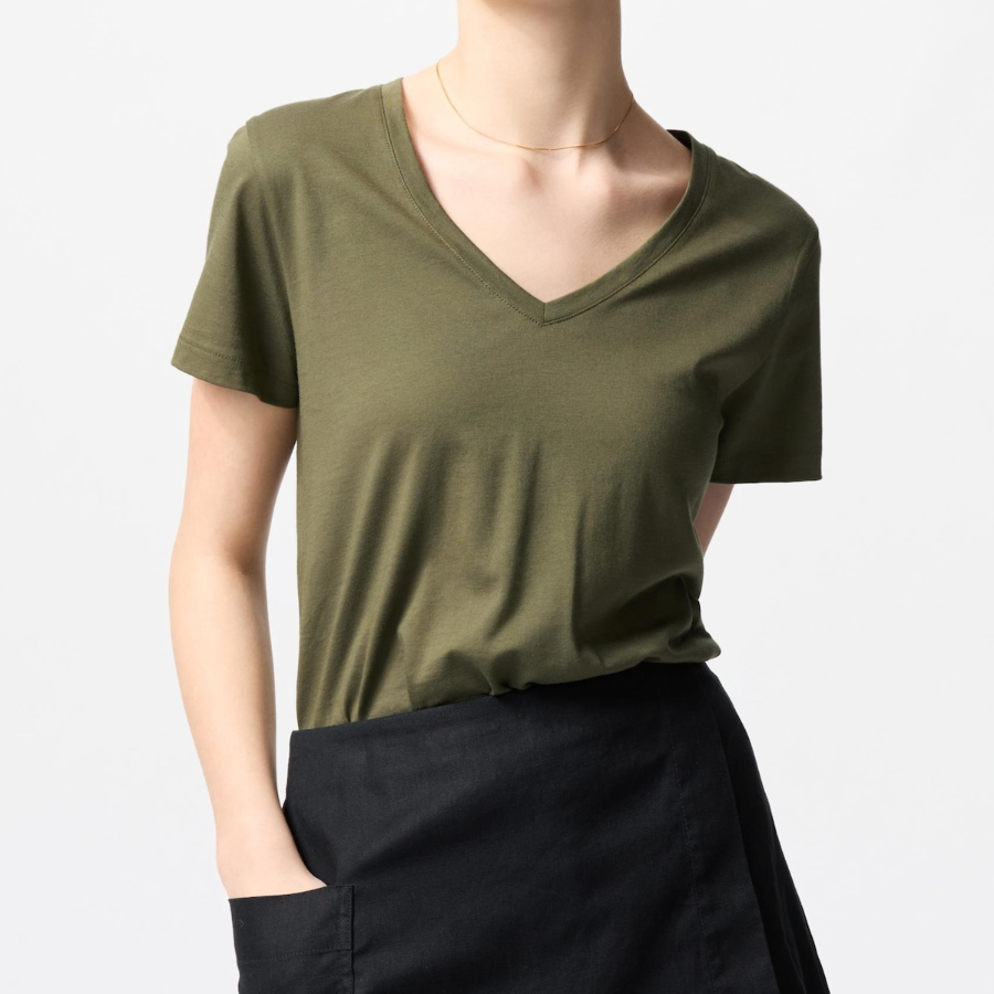 Uniqlo – футболка SUPIMA COTTON V-Neck Short Sleeve T-Shirt