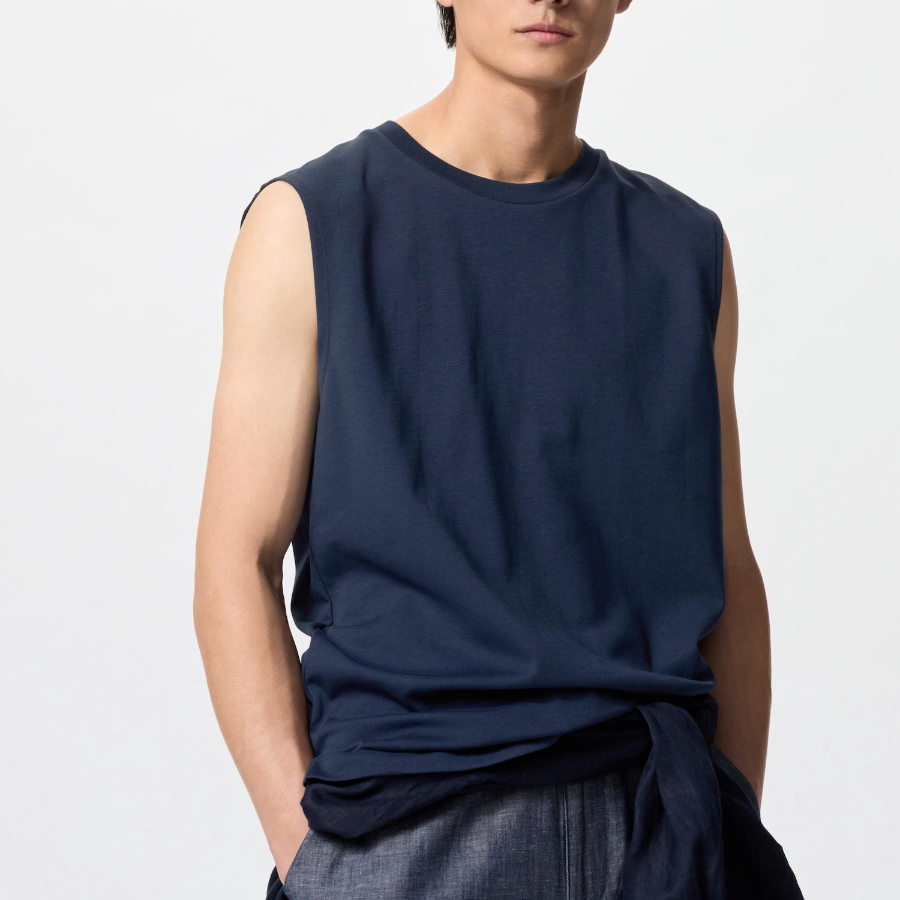 Uniqlo AIRism Cotton Sleeveless T-Shirt