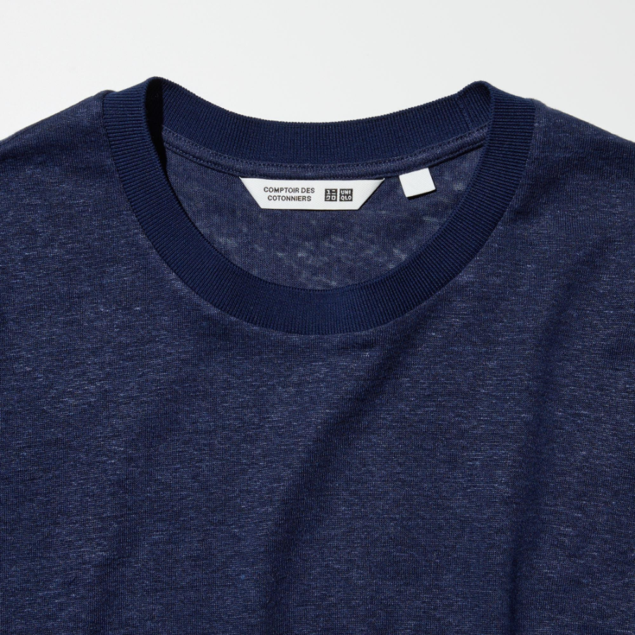 UNIQLO – футболка Linen Blend Crew Neck Short Sleeve T-shirt