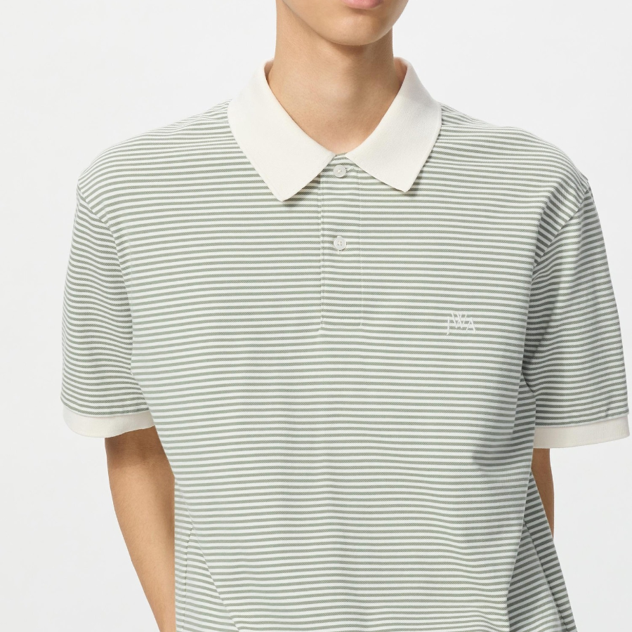 UNIQLO Dry Pique Narrow Stripe Polo Shirt