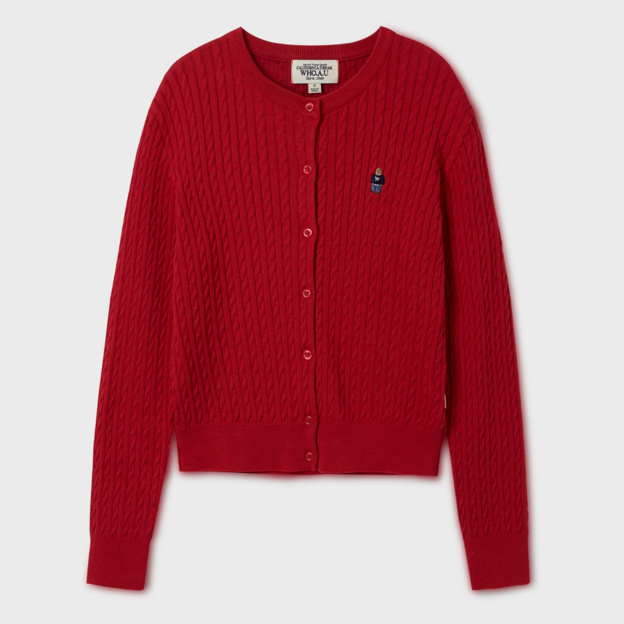 WHO.A.U — кардиган Steve High Gauge Cable Cardigan