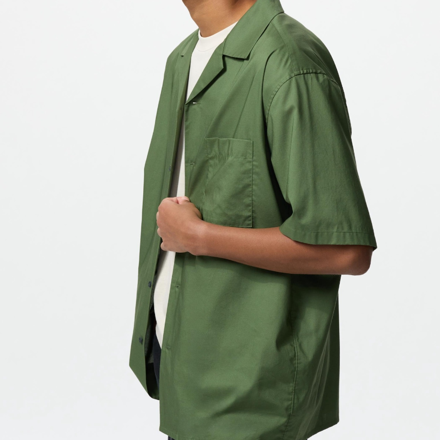 UNIQLO Modal Cotton Open Collar Shirt (Short Sleeve)