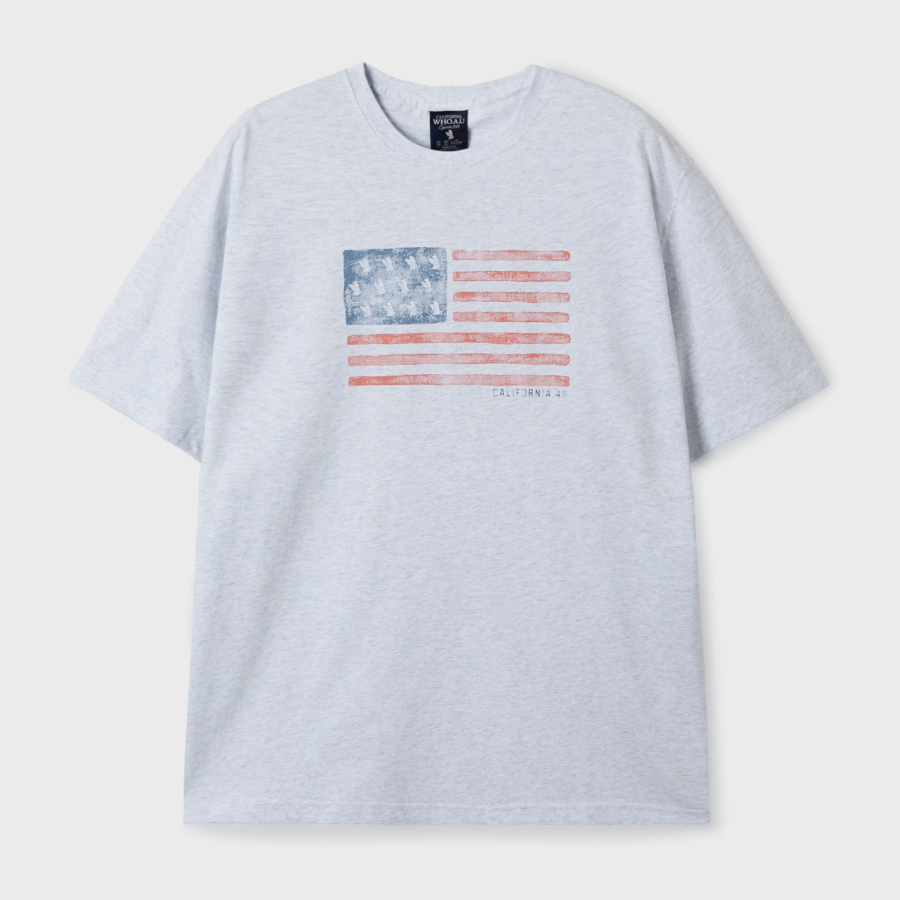 WHO.A.U American Flag Printing T-shirt