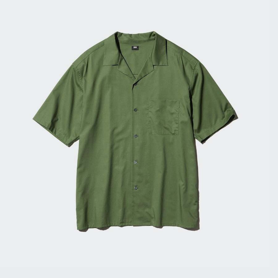 UNIQLO Modal Cotton Open Collar Shirt (Short Sleeve)