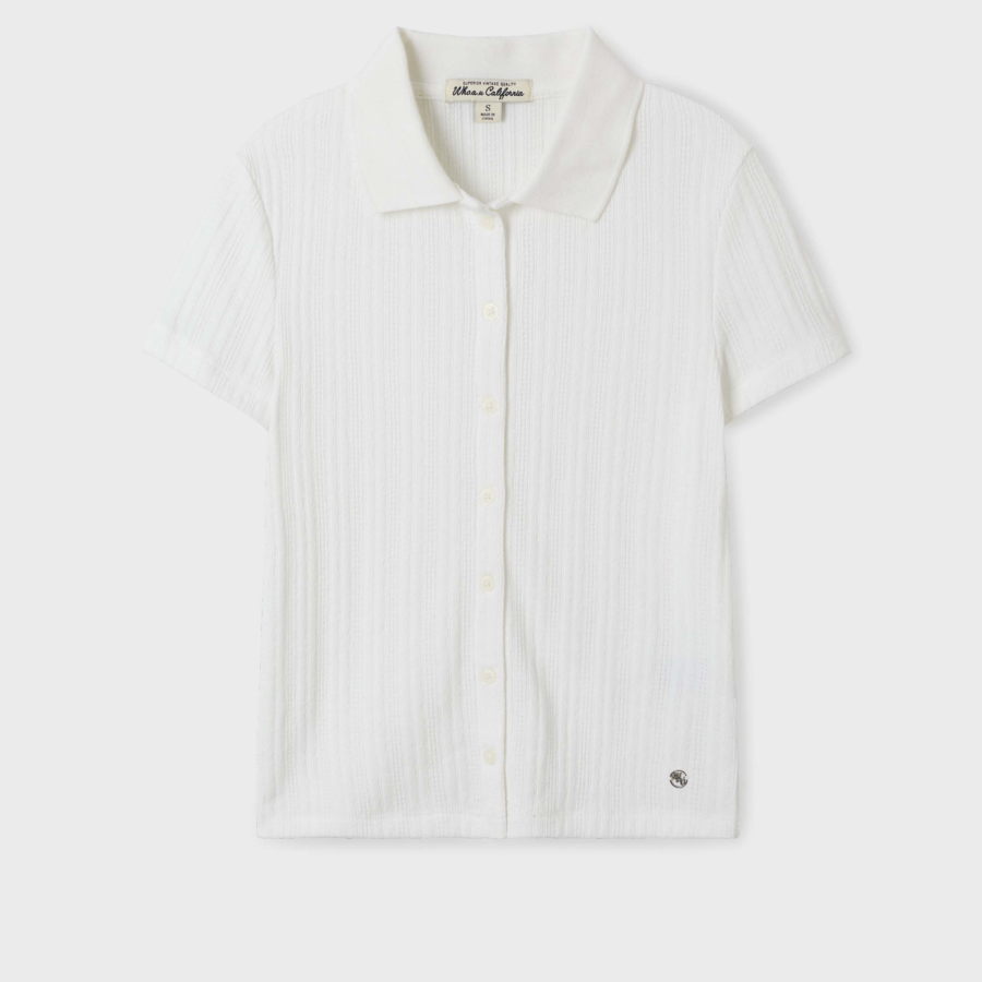 WHO.A.U — футболка Collar Cardi T-shirt