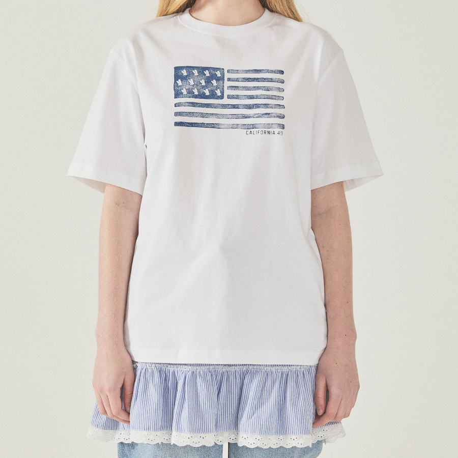 WHO.A.U — футболка American Flag Printing T-shirt