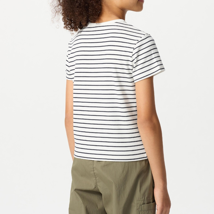 UNIQLO GIRLS Soft Rib Mini T (Stripe)