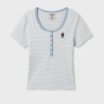 WHO.A.U — футболка Steve Ribbed Henry Neck T-Shirt[B]