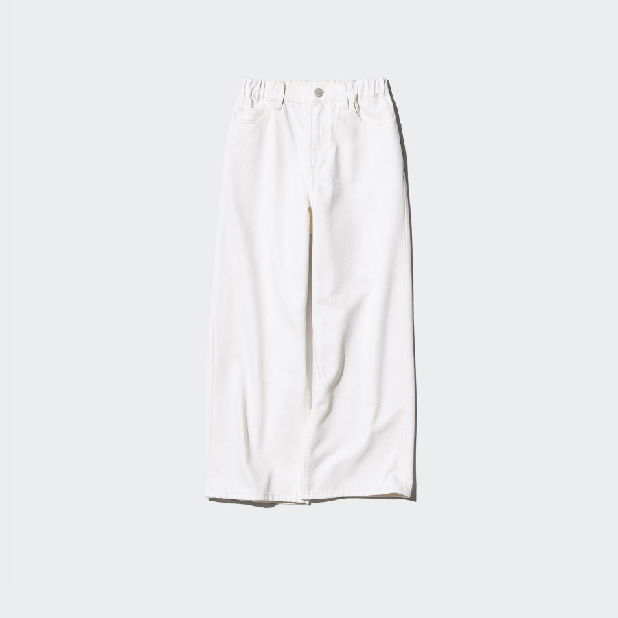 UNIQLO KIDS Wide Fit Straight Jeans (Solid) B