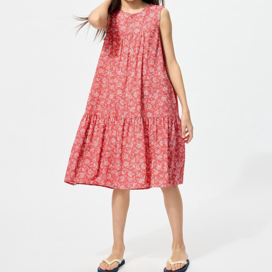 UNIQLO GIRLS Printed Tiered Dress
