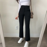 Two-Button High-Waist Stretch Slim Slacks