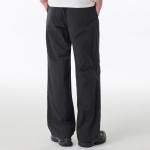 Nylon Crease One-Tuck Wide Banding Pants [Black]