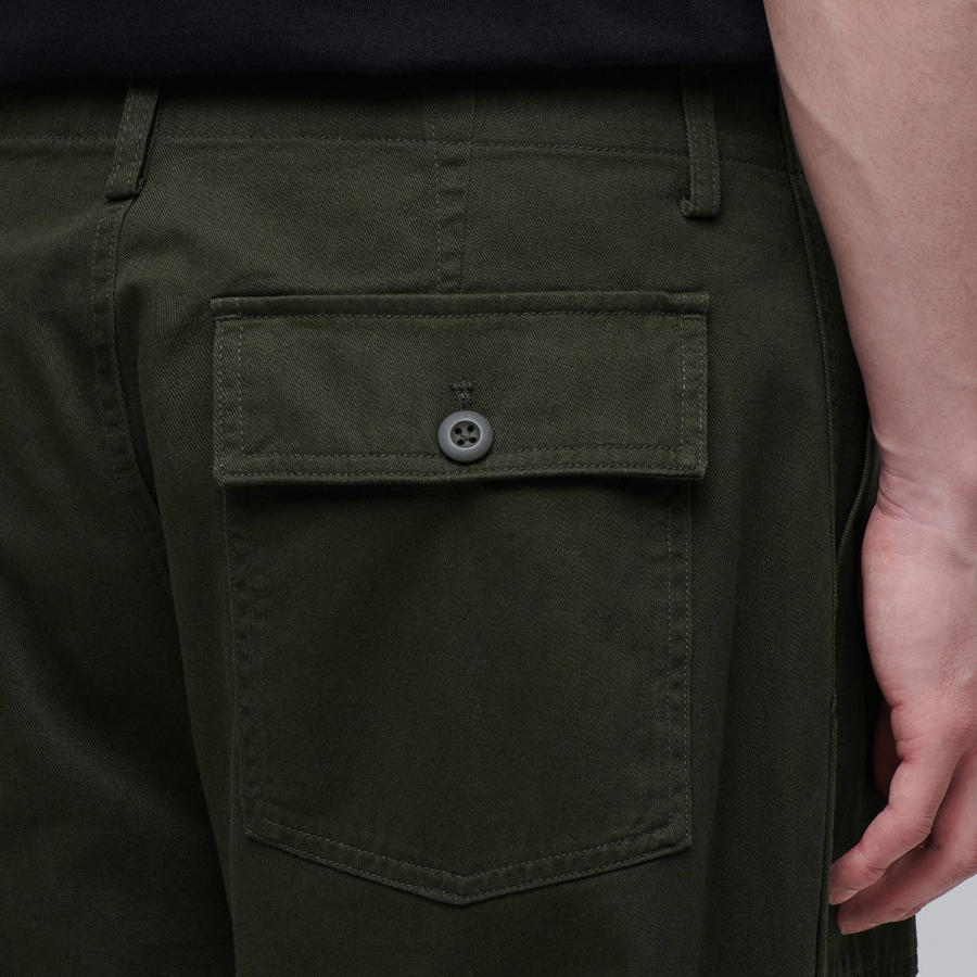 Cotton Wide Pertig Balloon Pants [Khaki]