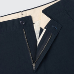 Cotton Herringbone Tapered Pants [Navy]