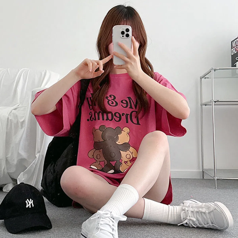 Three Bears Printing Overfit Short Sleeve T-shirt