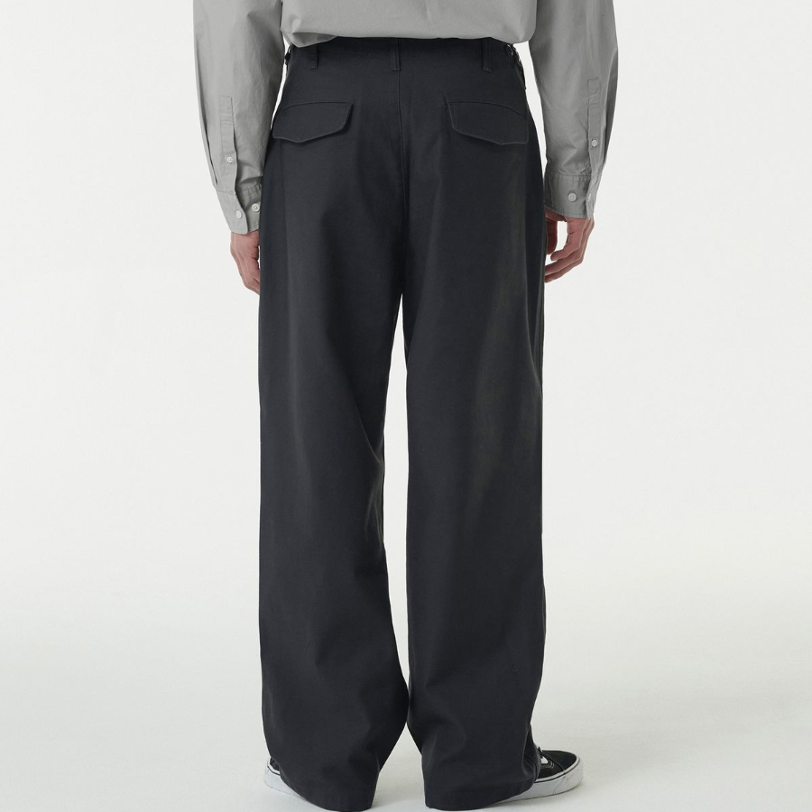 Back Satin Parachute Pants [Dark Gray]
