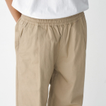 Cotton Loose Tapered Banding Pants [Beige]