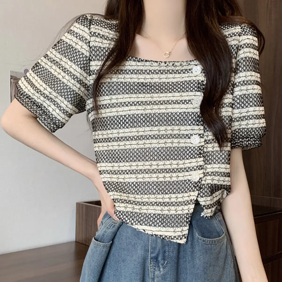 Square Short Sleeve Blouse