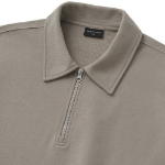 Melange Master Oversized Collar Half-Zip Sweatshirt – Greyish Beige