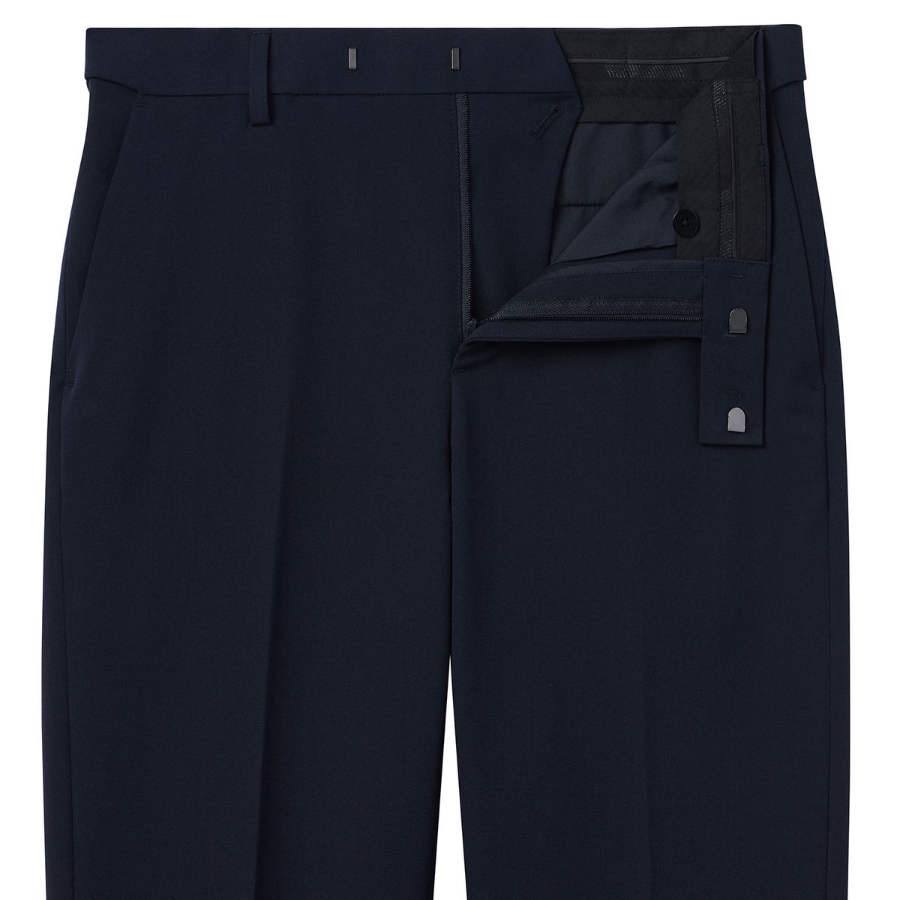 [Cooltandard] Straight Hidden Banding Slacks [Navy]