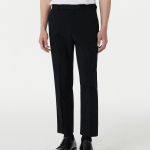 [Cooltandard] Relaxed Tapered Hidden Banding Crop Slacks [Black]