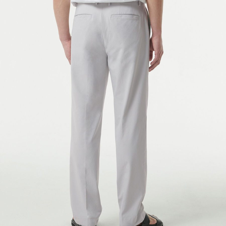 Sportive Straight Slacks [Light Gray]