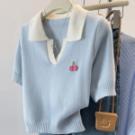 Berrish – Collar Short Sleeve Knit