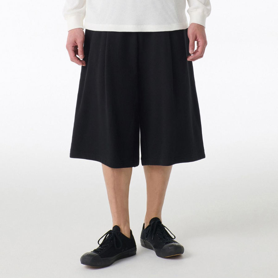 Musinsa Standard One-Tuck Long Bermuda Sweat Pants [Black]